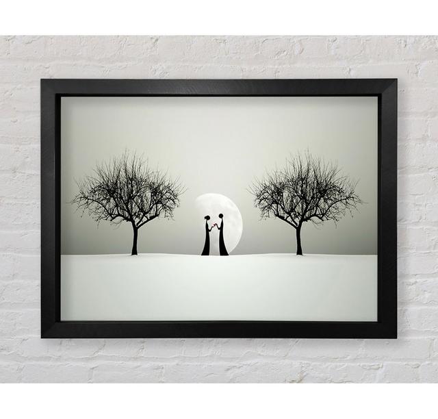 Love Between The Trees And Moon - Single Picture Frame Art Prints Rosalind Wheeler Size: 84.1cm H x 118.9cm W x 3.4cm D on Productcaster.