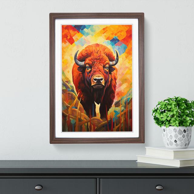 Buffalo Orphism No.2 - Single Picture Frame Print on Wood Big Box Art Size: 46cm H x 34cm W x 2cm D, Frame Colour: Walnut Framed on Productcaster.