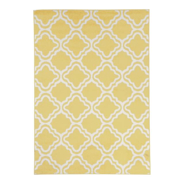 Arbaaz Star Bright Yellow/White Kids Trellis Playroom Rug Latitude Vive Rug Size: Rectangle 100 x 150cm on Productcaster.