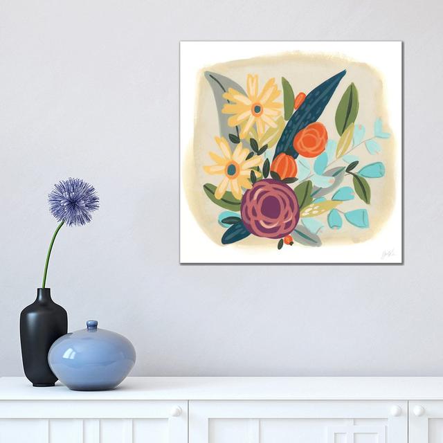 Pop Posy I by June Erica Vess - Wrapped Canvas Print ClassicLiving Size: 45.72cm H x 45.72cm W x 3.81cm D on Productcaster.