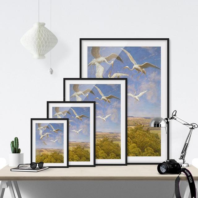 Delight of Flying Framed Painting East Urban Home Frame Options: Matt black, Size: 70cm H x 50cm W on Productcaster.