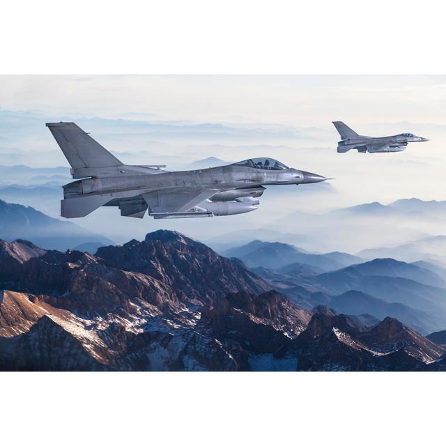 Jets Flying over the Mountains by Guvendemir - Wrapped Canvas Art Prints Alpen Home Size: 81cm H x 122cm W x 3.8cm D on Productcaster.