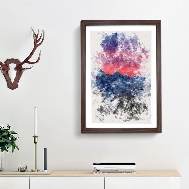 Mountain Sunset in Sion Switzerland - Picture Frame Painting Print East Urban Home Frame Option: Walnut Framed, Size: 33cm H x 24cm W x 2cm D on Productcaster.