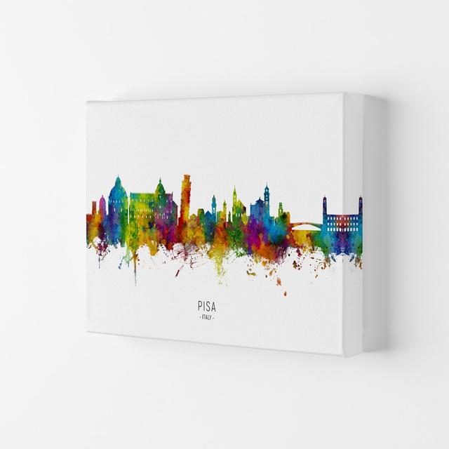 Pisa Italy Skyline by Michael Tompsett - Graphic Art Latitude Run Size: 42cm H x 59.4cm W x 4cm D, Format: Wrapped Canvas on Productcaster.