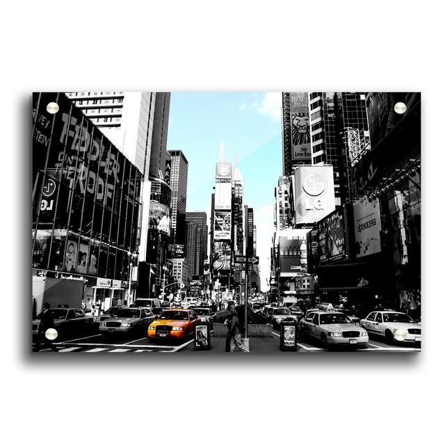 NYC 5th Avenue Yellow Cab Blue Sky - Unframed Graphic Art Print on Acrylic East Urban Home Size: 21cm H x 29.7cm W on Productcaster.