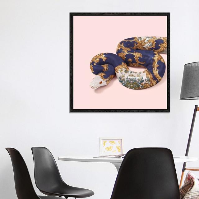 Barroque Snake by Paul Fuentes - Graphic Art Print on Canvas Latitude Run Size: 45.72cm H x 45.72cm W x 3.81cm D, Frame Option: Black Framed on Productcaster.