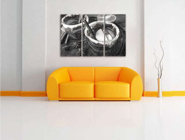 3-tlg. Leinwandbild-Set „Eine winterliche Bowle“, Kunstdruck East Urban Home on Productcaster.