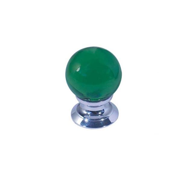 Koda 25mm Diameter Round Knob Fairmont Park Finish: Polished Chrome/Green on Productcaster.