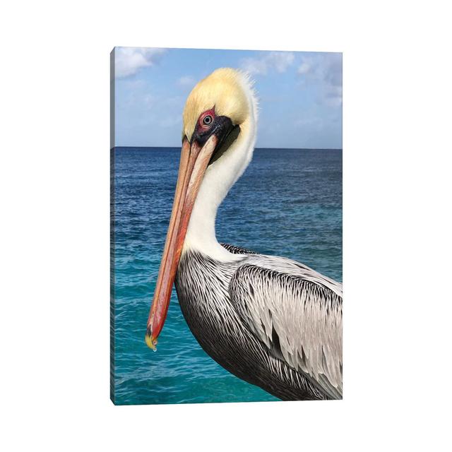 Pelican by Julie Derice - Wrapped Canvas Photograph House of Hampton Size: 66.04cm H x 45.72cm W x 1.905cm D on Productcaster.