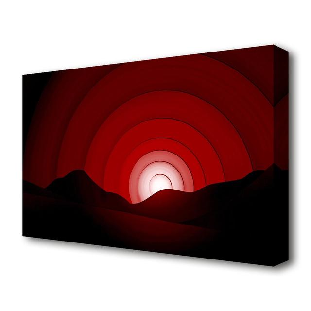 Red Horizon - Graphic Art Print on Wrapped Canvas East Urban Home Size: 81.3 cm H x 121.9 cm W on Productcaster.