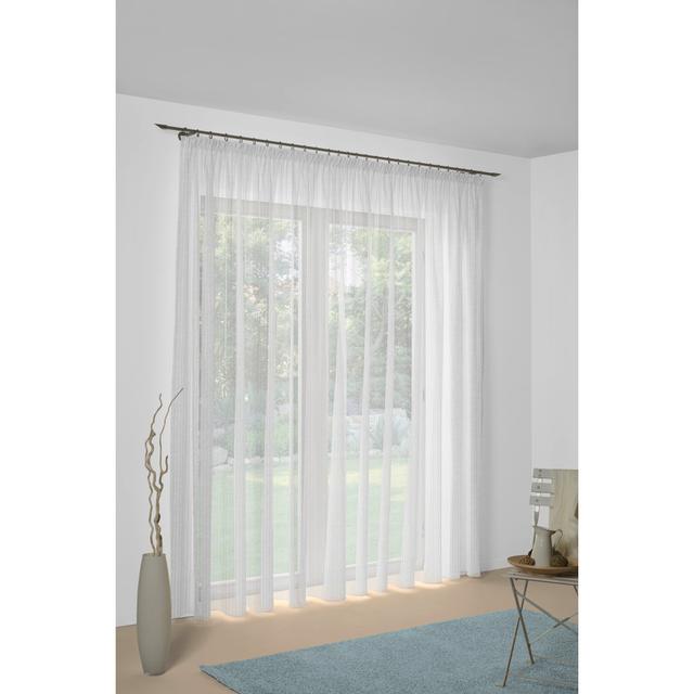 Horley Polyester Semi Sheer Pinch Pleat Curtain Panel Rosalind Wheeler Panel Size: 600 W x 145 D cm on Productcaster.