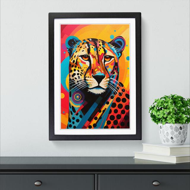 Cheetah Constructivism No.3 - Single Picture Frame Art Prints on Wood Latitude Vive Size: 64cm H x 46cm W x 2cm D, Format: Black Framed on Productcaster.