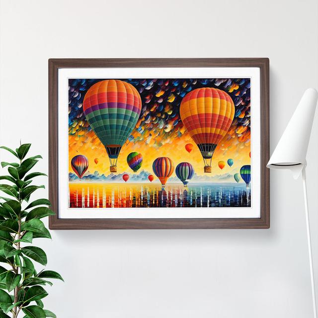 Colourful Hot Air Balloons Vol.3 - Picture Frame Graphic Art ClassicLiving Frame Colour: Oak Framed, Size: 46cm H x 64cm W x 2cm D on Productcaster.