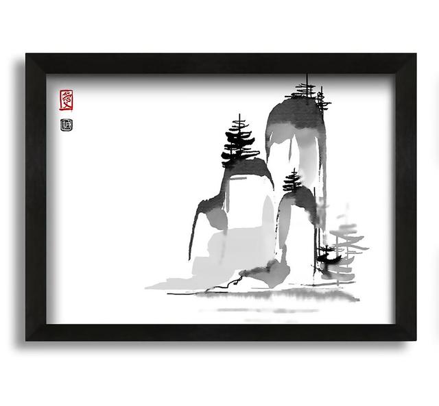 Chinese Mountain Trees - Picture Frame Graphic Art on Canvas Alpen Home on Productcaster.