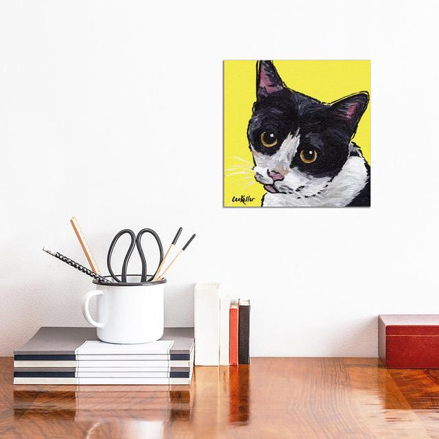 Cat Tuxedo by Fede Saenz - Wrapped Canvas Painting ClassicLiving Size: 30.5cm H x 30.5cm W x 1.9cm D on Productcaster.