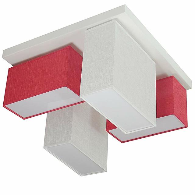 Eris 4 Light Semi Flush Mount Metro Lane Shade Colour: White/Red on Productcaster.