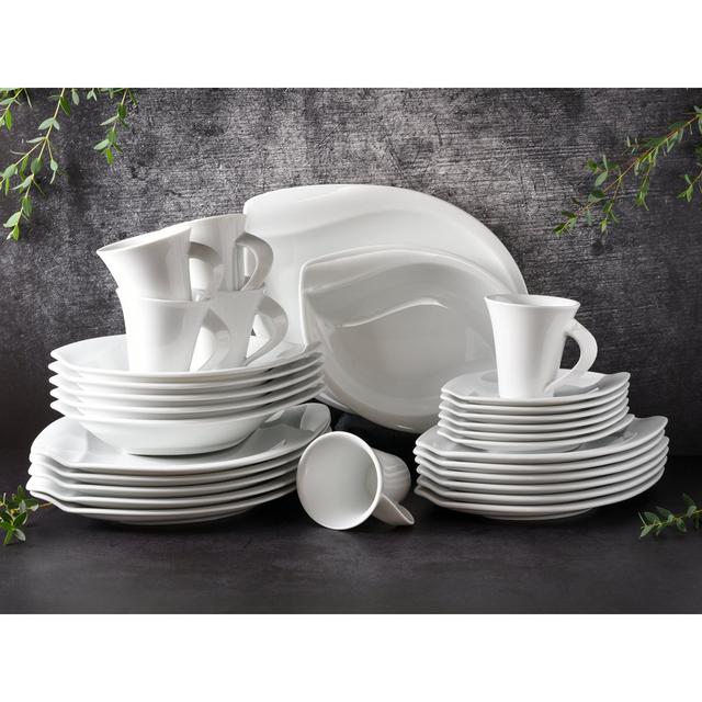 30 Piece Porcelain China Dinnerware Set - Service for 6 Creatable on Productcaster.