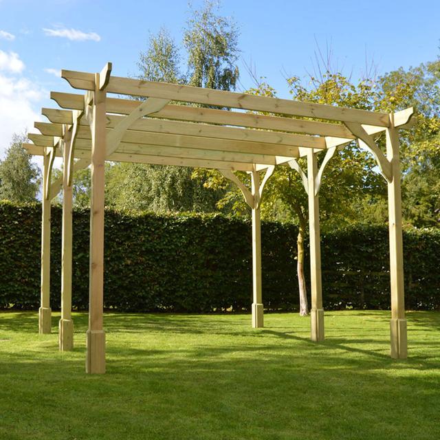 Bavaro Solid Wood Pergola Dakota Fields Colour: Light Green, Size: 270cm H x 600cm W x 360cm D on Productcaster.