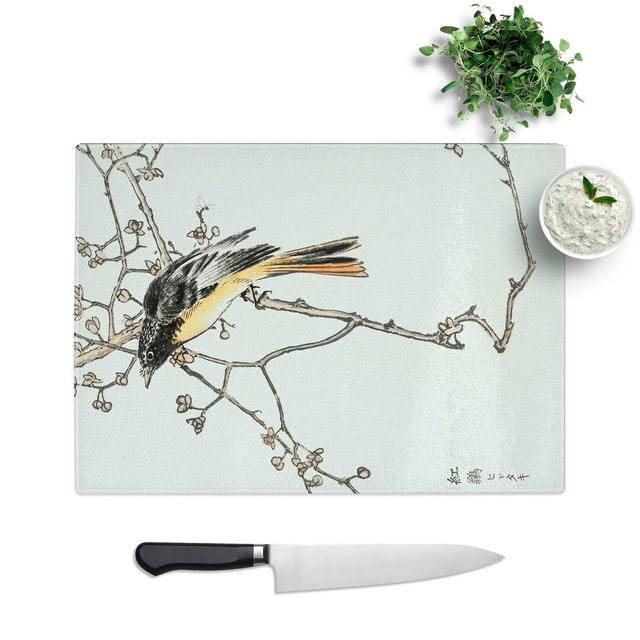 Tempered Glass Siberian Bird by Numata Kashu Chopping Board East Urban Home Size: 39 cm W x 28.5 cm L on Productcaster.