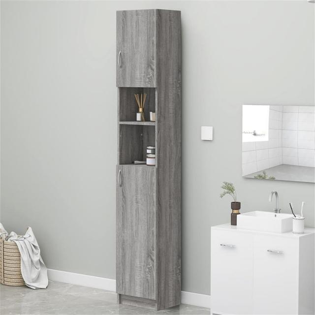 Campbellton 32Cm W x 190Cm H x 45071Cm D Tall Bathroom Cabinet Latitude Run Finish: Grey on Productcaster.