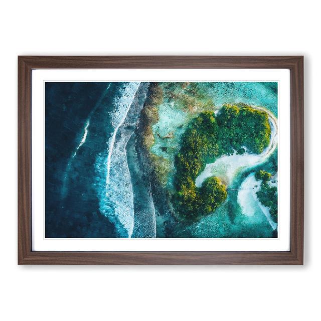 Kaafu Atoll in the Maldives - Picture Frame Painting East Urban Home Size: 48cm H x 65cm W x 2cm D, Frame Option: Walnut Framed on Productcaster.