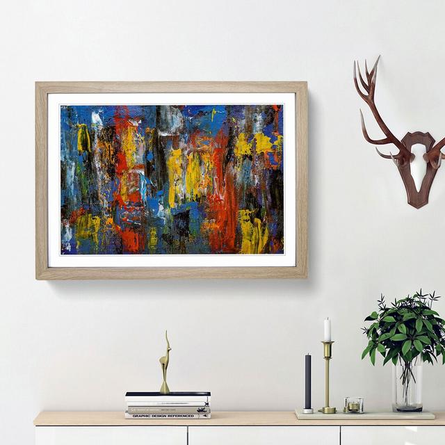 Abstract Art Painting Vol.264 by S.Johnson - Picture Frame Painting Print East Urban Home Frame Option: Oak Framed, Size: 48cm H x 65cm W x 2cm D on Productcaster.