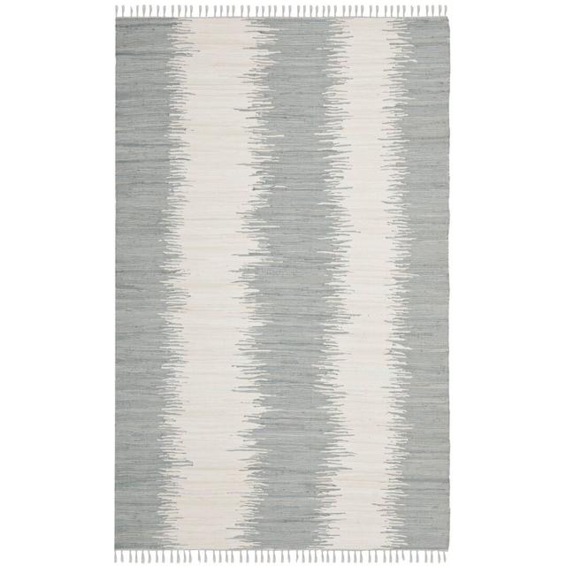 Lady Lake Hand-Woven Grey/White Area Rug Highland Dunes Size: Rectangle 152 x 243cm on Productcaster.