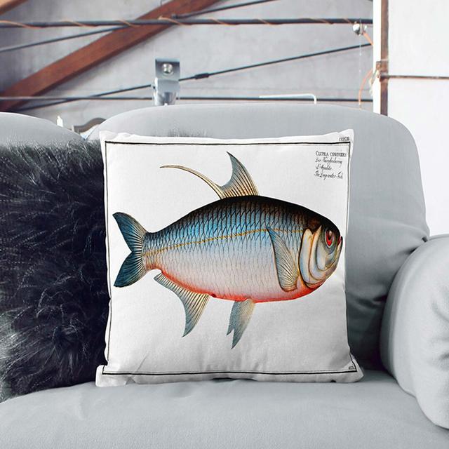 Deep-Water Fish Square Throw Cushion East Urban Home Size: 55cm H x 55cm W x 20cm D, Backing Colour: Stone on Productcaster.