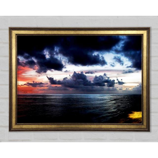 Blue Ocean Shoreline Framed Print Highland Dunes Size: 84.1cm H x 118.9cm W x 1.5cm D on Productcaster.