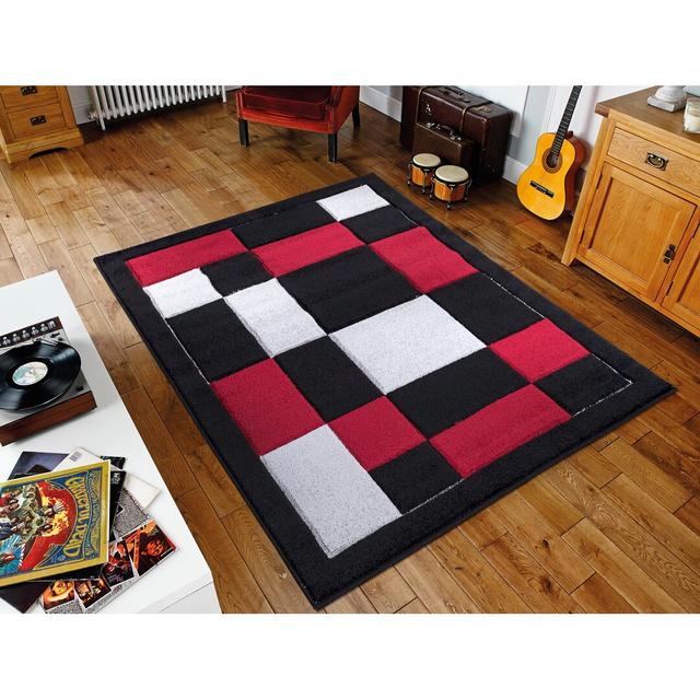 Briceno Handwoven Black/Red/White Rug Metro Lane Rug Size: Runner 60 x 220cm on Productcaster.