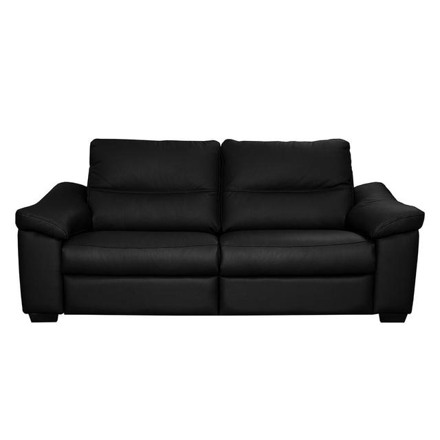 Zweiersofa Abbrielle aus Echtleder Ebern Designs Polsterfarbe: Schwarz on Productcaster.