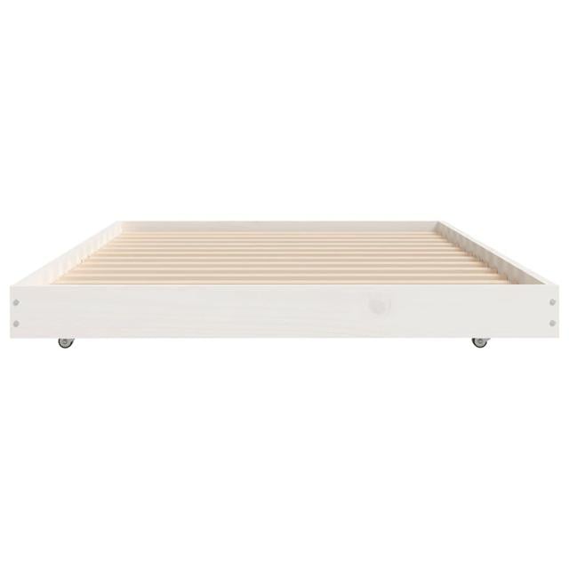 17 Stories Bed Frame Solid Wood Pine 17 Stories Size: Single (3'), Colour: White on Productcaster.