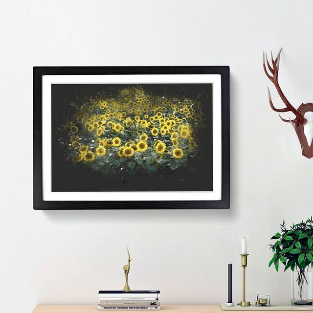 Field of Yellow Sunflowers - Picture Frame Graphic Art Print East Urban Home Size: 62cm H x 87cm W x 2cm D, Frame Option: Black Framed on Productcaster.