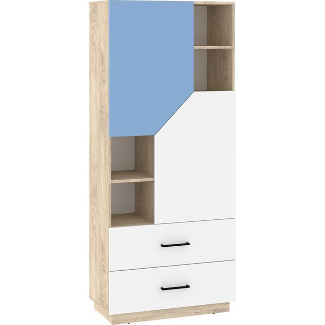 PAX 187cm H x 80cm W Standard Bookcase Latitude Run Colour: Endgrain Oak/White/Light Blue on Productcaster.