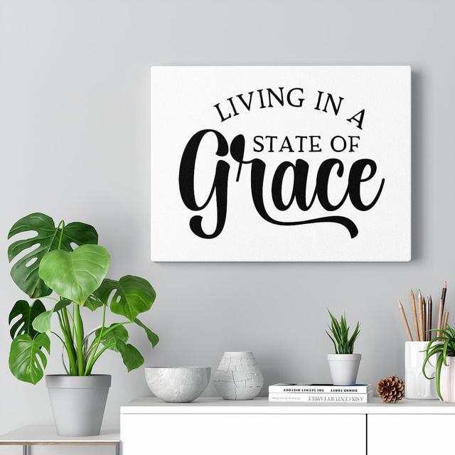 Living In A State Of Grace - Wrapped Canvas Print Blue Elephant Size: 46cm H x 61cm W on Productcaster.