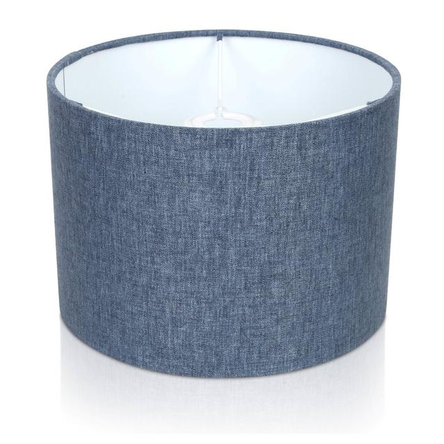 10cm Linen Drum Pendant Shade Ebern Designs Colour: Dark Denim on Productcaster.