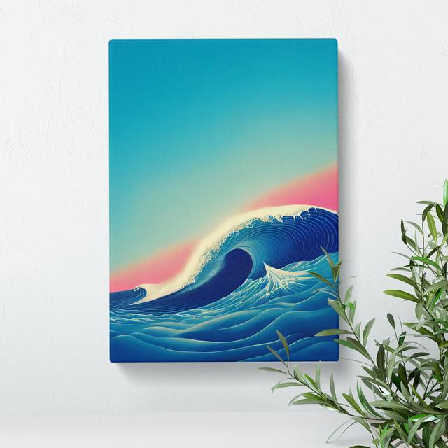 Ocean Wave at Sunset No.4 - Wrapped Canvas Painting House of Hampton Size: 76cm H x 50cm W x 3cm D on Productcaster.