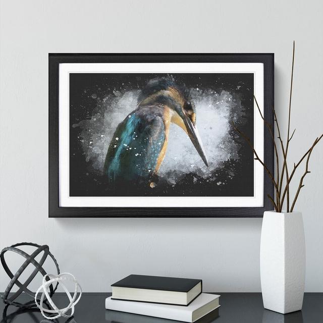 Kingfisher Bird Vol.1 - Picture Frame Graphic Art East Urban Home Size: 65cm H x 90cm W x 2cm D, Frame Option: Black Framed on Productcaster.