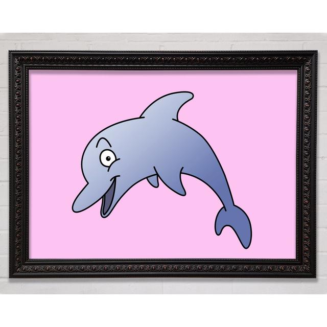 Happy Dolphin - Single Picture Frame Print Bright Star Colour: Pink, Size: 29.7cm H x 42cm W on Productcaster.