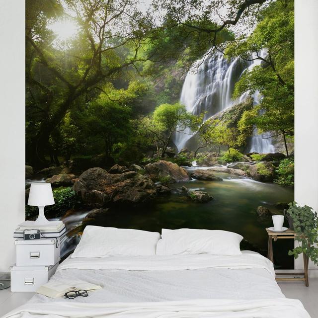 Mountain Stream Semi-Gloss Wallpaper Roll East Urban Home Size: 288cm x 288cm, Materialqualität: Premium (150g/m²) on Productcaster.