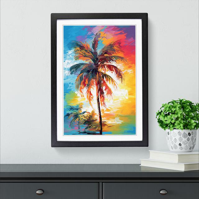 Palm Tree Abstract No.2 - Single Picture Frame Print on Wood 17 Stories Size: 46cm H x 34cm W x 2cm D, Format: Black Framed on Productcaster.