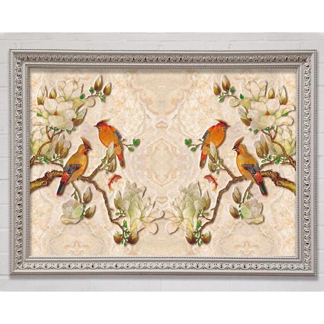 The Birds On The Branches Symmetry Framed Print Bright Star Size: 21cm H x 29.7cm W x 3cm D on Productcaster.