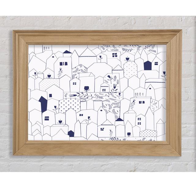 Simple Drawn Town Houses - Single Picture Frame Art Prints Bright Star Size: 42cm H x 59.7cm W x 8cm D on Productcaster.