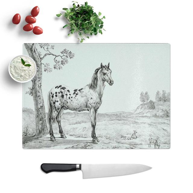 Glass Mottled Horse by Jean Bernard Chopping Board East Urban Home Size: 28.5 cm W x 20 cm L on Productcaster.