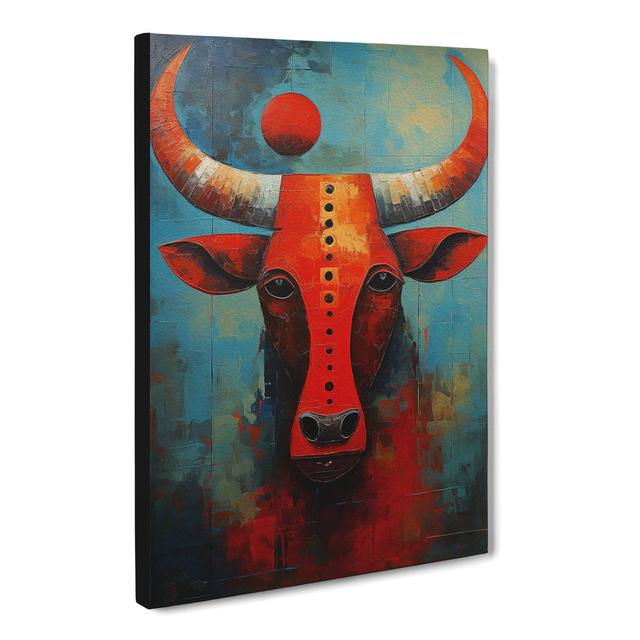 Taurus Zodiac Expressionism - Wrapped Canvas Art Prints Brambly Cottage Size: 60cm H x 40cm W x 3cm D on Productcaster.