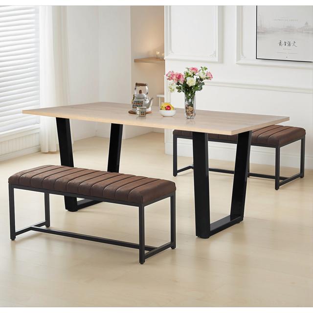 Dudley 4 - Person Dining Set Hallowood Furniture Size: 77cm H x 150cm L x 80cm W on Productcaster.