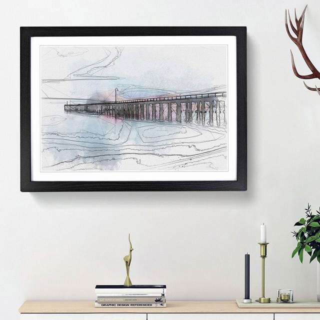 A Pier at Sunset in Abstract - Picture Frame Graphic Art Print East Urban Home Frame Option: Black Framed, Size: 27cm H x 36cm W x 2cm D on Productcaster.