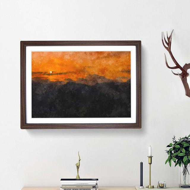 The Sunthe Mountains - Picture Frame Painting Print East Urban Home Size: 62cm H x 87cm W x 2cm D, Frame Option: Walnut Framed on Productcaster.