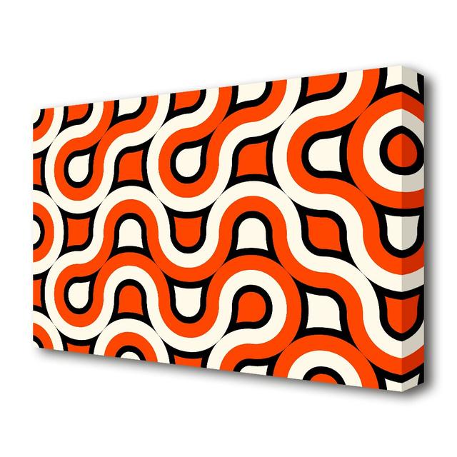 'Graphical Maze Orange' - Wrapped Canvas Graphic Art Print East Urban Home Size: 81.3 cm H x 121.9 cm W on Productcaster.