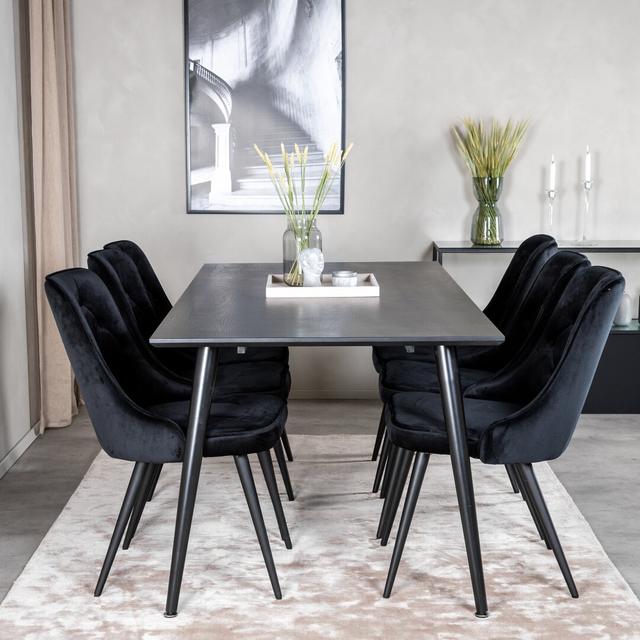 Bhaven Dining Set with 6 Chairs 17 Stories Colour (Chair): Black on Productcaster.